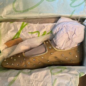 Sam Edelman Metallic Gold Studded Loafers